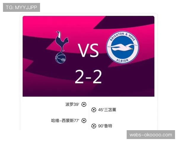 热刺2-2遭布莱顿绝平，连续15场英超不胜无缘2026年首胜